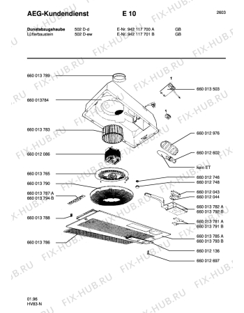 Схема №1 502 D-D/GB с изображением Спецфильтр для вентиляции Aeg 8996600137856